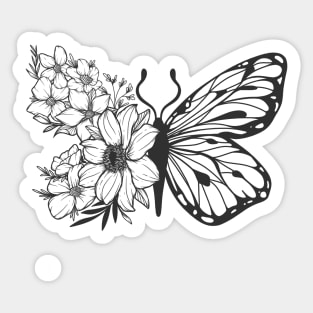 Floral Butterfly Sticker